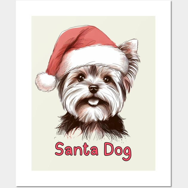 Santa Dog - Yorkshire Terrier Wall Art by ZogDog Pro